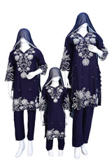 EMB SUIT NAVY BLUE