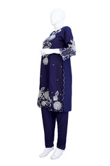 EMB SUIT NAVY BLUE